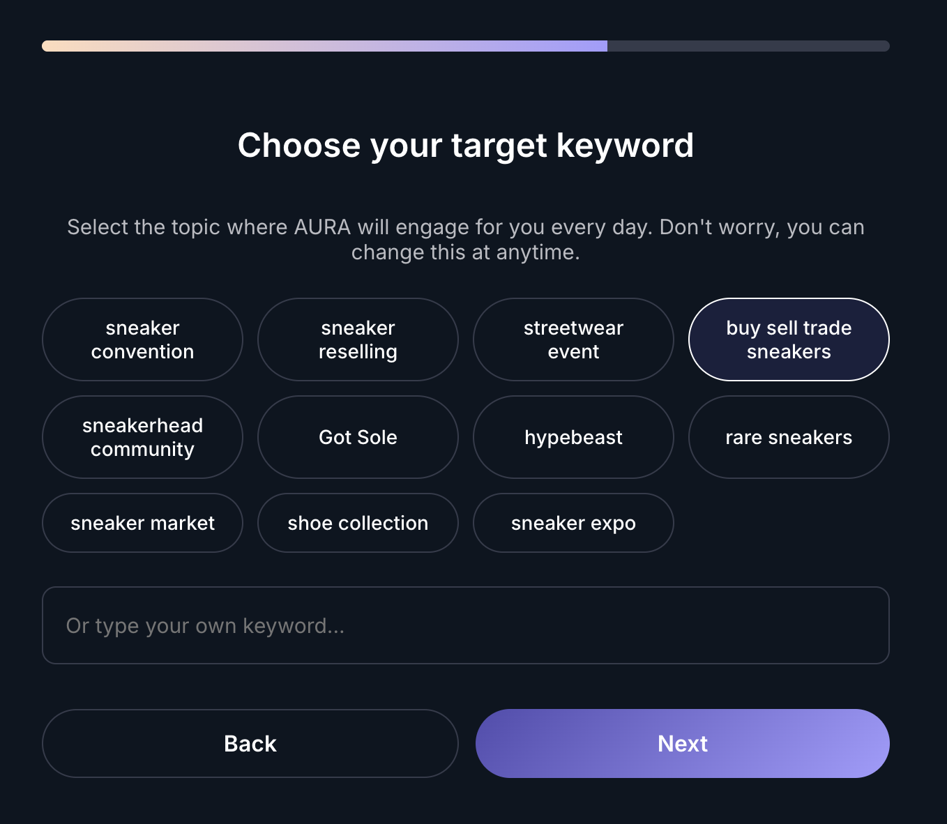 Choose your niche keyword
